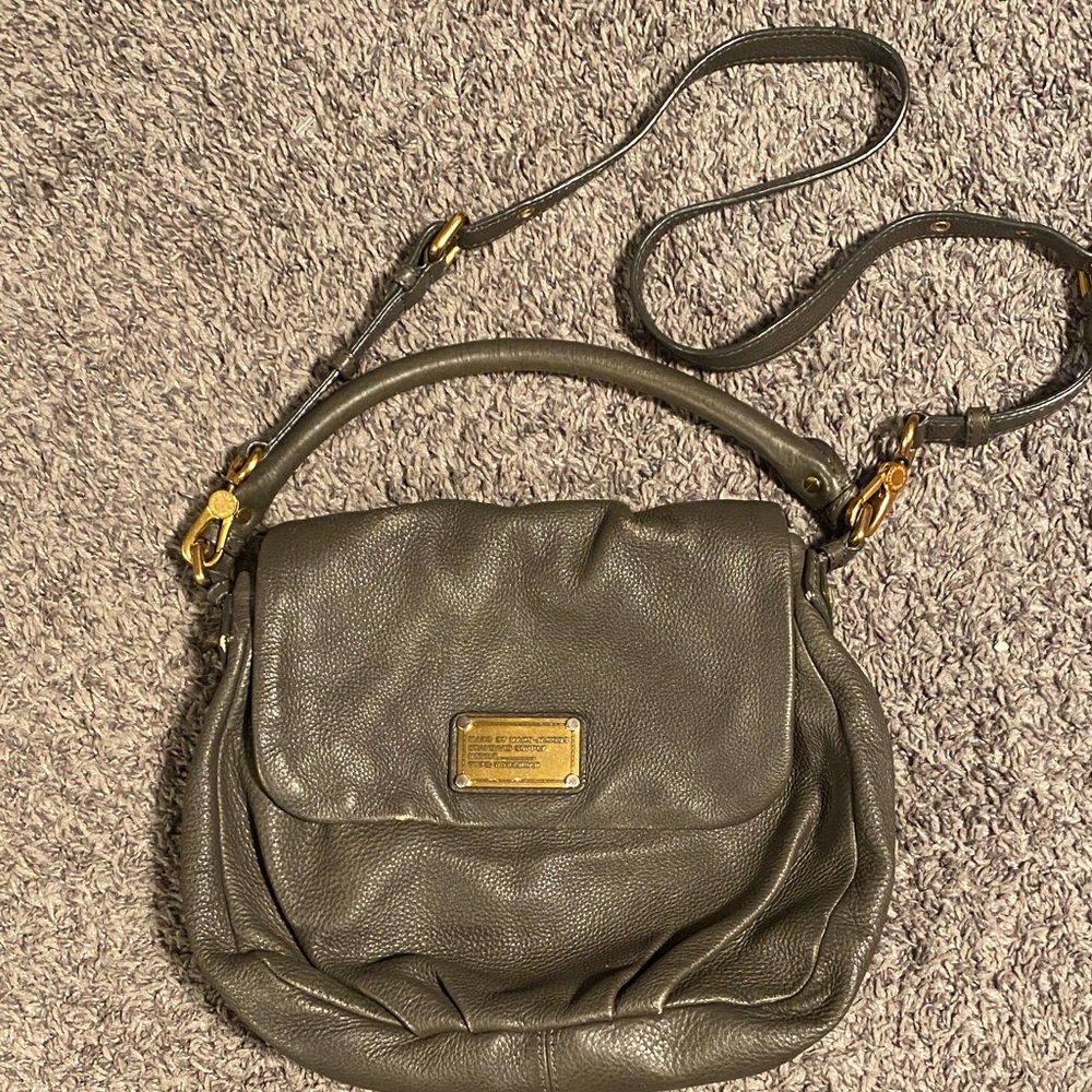 Marc by Marc Jacobs Olive Green Pebbled Leather Crossbody Bag